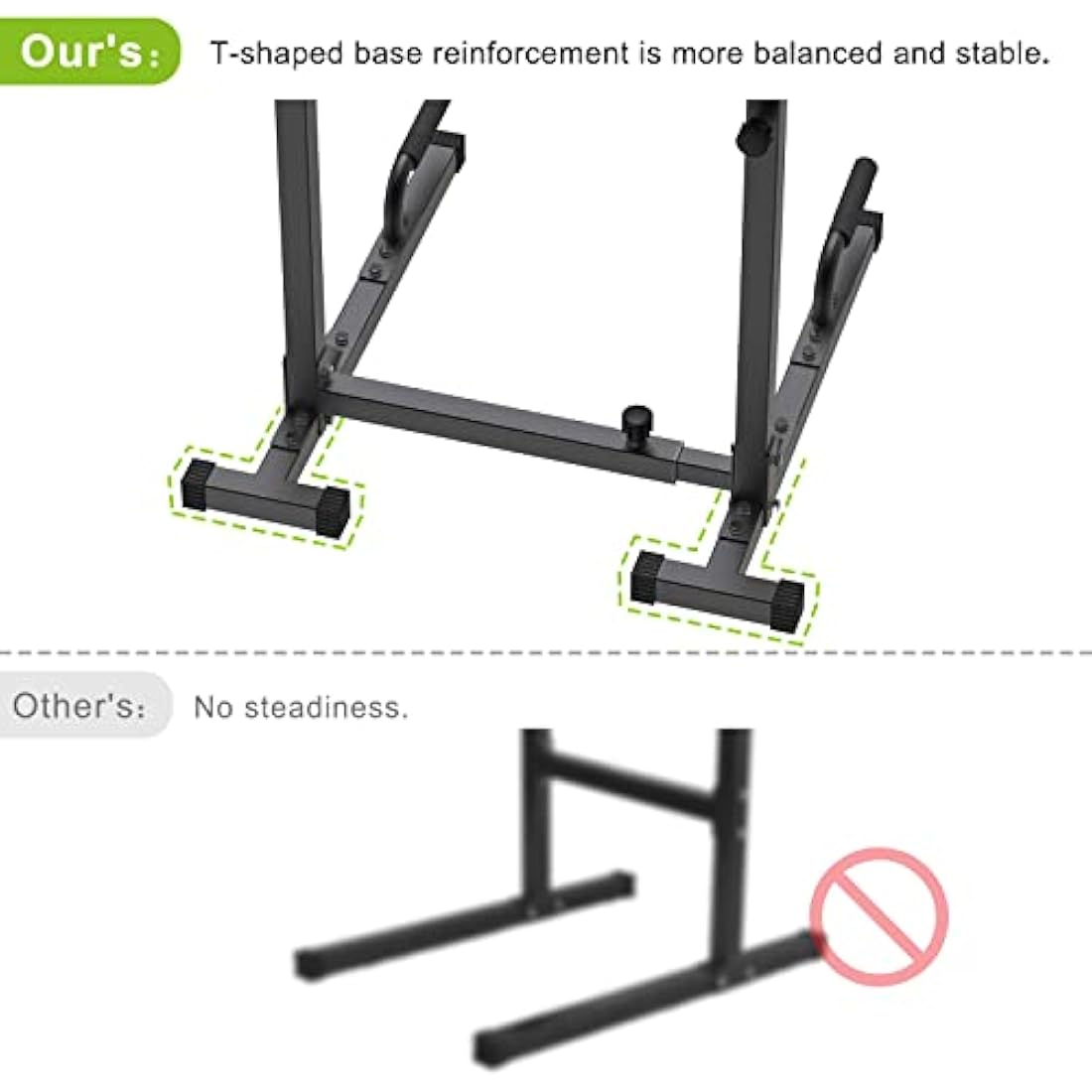SELEWARE Heavy Duty Adjustable Dip Bar Station - 800lb Capacity