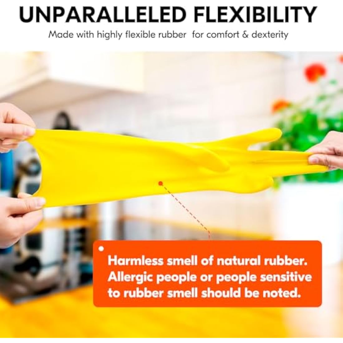Vgo Reusable Rubber Dishwashing Gloves – Extra Thick Long Sleeve Kitchen