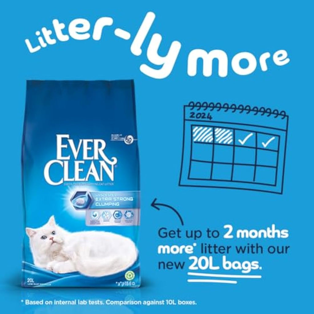 Ever Clean Extra Strong Unscented Clumping Cat Litter – 20L Bag