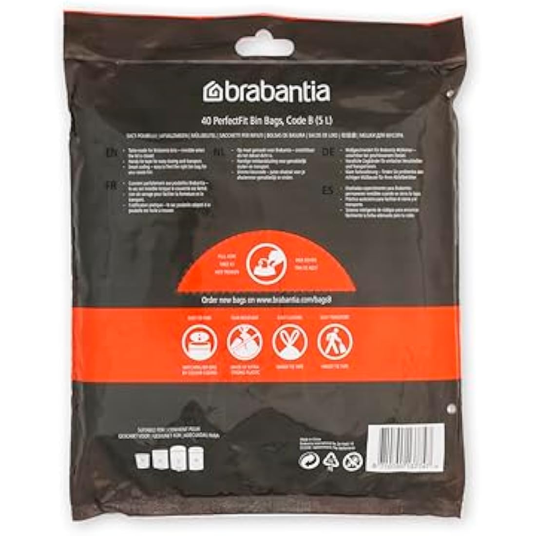 Brabantia PerfectFit Bin Liners Size J (23L) – Extra Strong Trash Bags