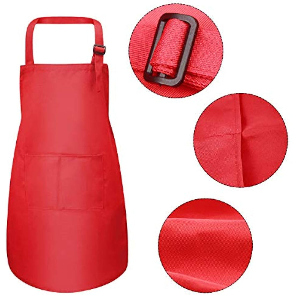 Kids Apron and Chef Hat Set – White Adjustable Bib with Pockets