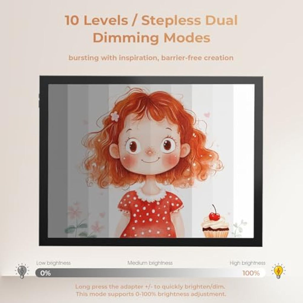 DONPODER A3 LED Light Box – 5500 Lux Portable Tracing Pad for Crafts