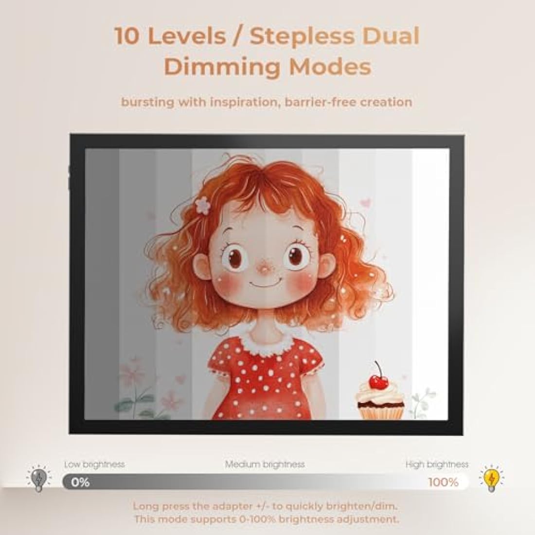 DONPODER A3 LED Light Box – 5500 Lux Portable Tracing Pad for Crafts