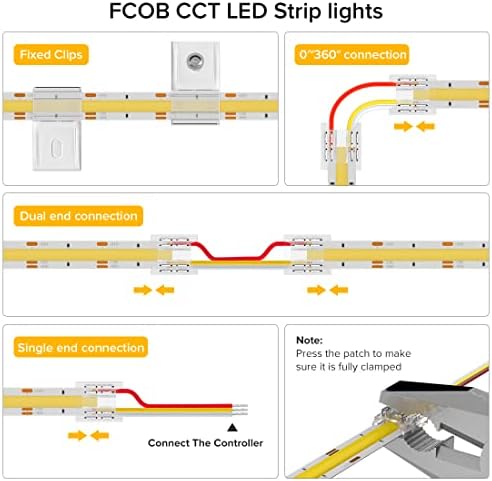 BTF-LIGHTING FCOB CCT LED Strip | 2x5M Tunable 3000K-6000K 24V 640LEDs/m