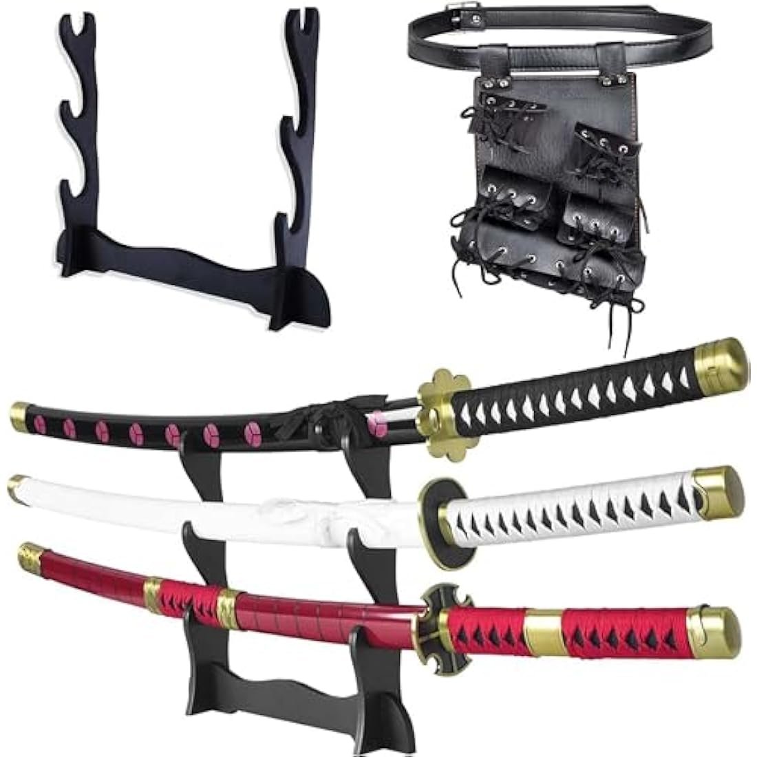 Roronoa Zoro Wooden Katana 3-Piece Set - Anime Cosplay