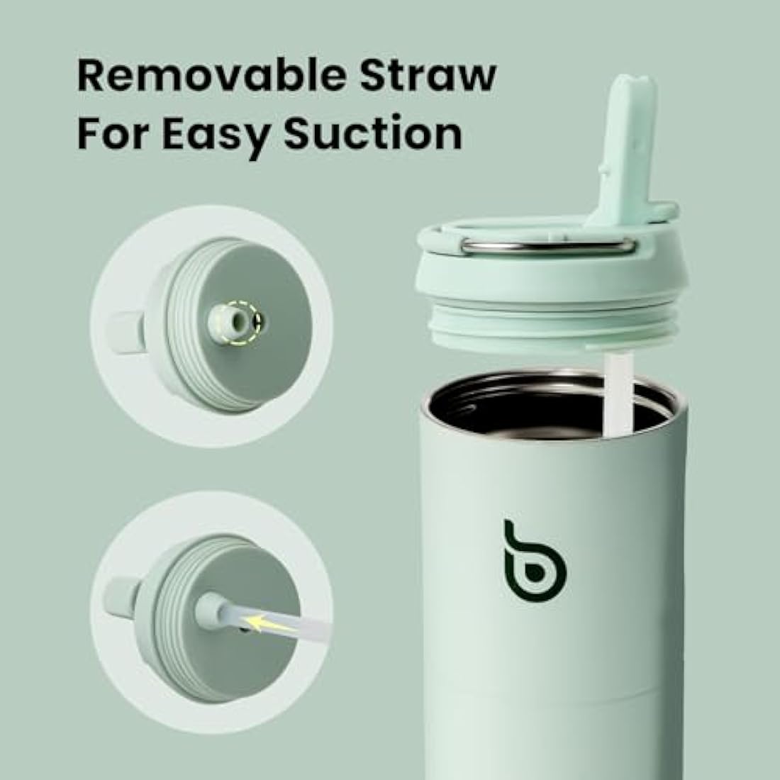 Insulated Stainless Steel Water Bottle with Straw - 700ml