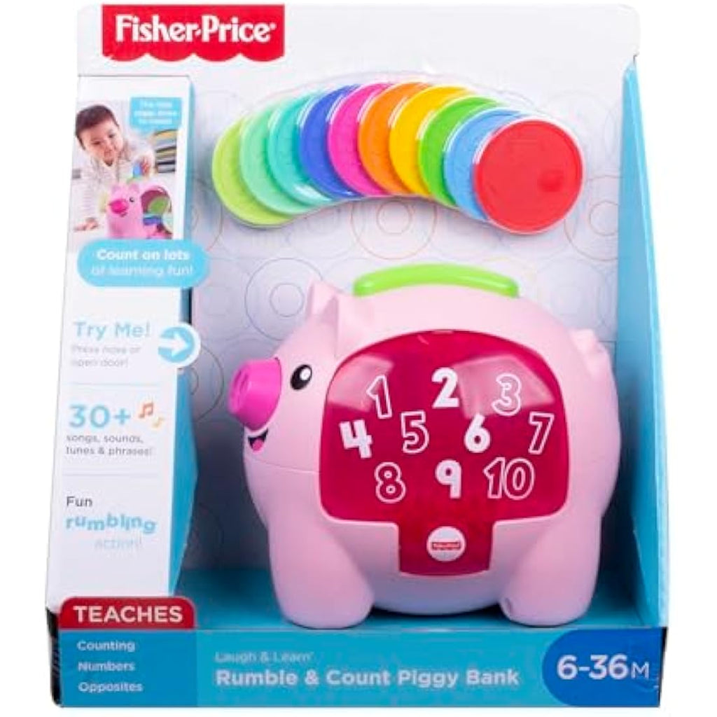 Fisher-Price Laugh & Learn Piggy Bank – Musical Counting Baby Toy