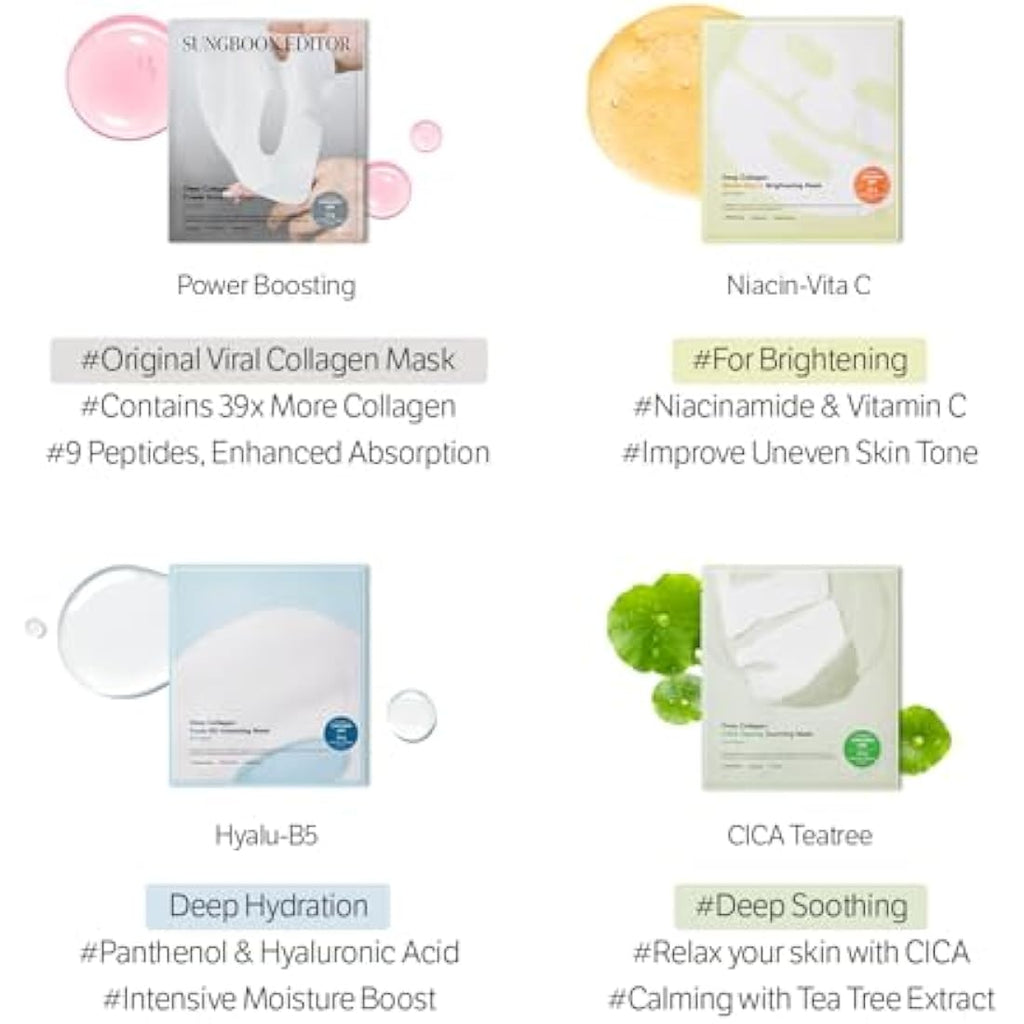 SUNGBOON EDITOR Deep Collagen CICA Tea Tree Overnight Mask - 4 Pack