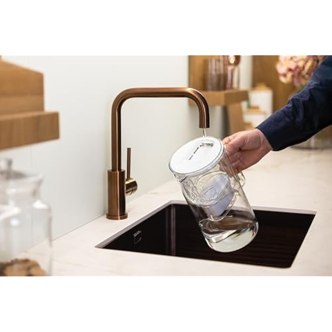 Wessper 3L Glass Water Filter Jug | Borosilicate Glass – White