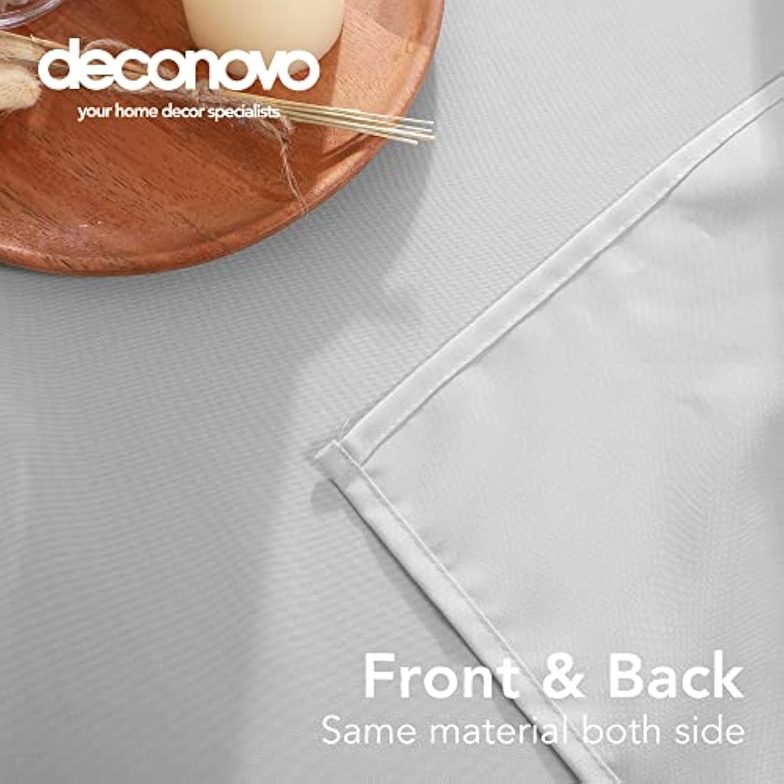 Deconovo Water Resistant Oxford Tablecloth | Light Grey 54x108in