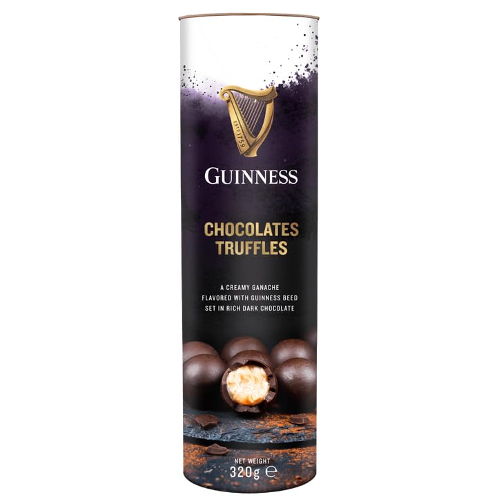 Guinness Milk Chocolate Truffles Tube – Gourmet Irish Gift Box, 320g