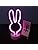 Jolof Store Pink Rabbit LED Neon Sign – Cute Animal Table Decor