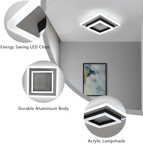 Comely Modern Square LED Ceiling Light – 30W 6500K Acrylic Lamp