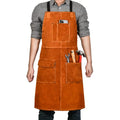 LEASEEK Leather Welding Apron – Heat Resistant Heavy Duty Work Bib