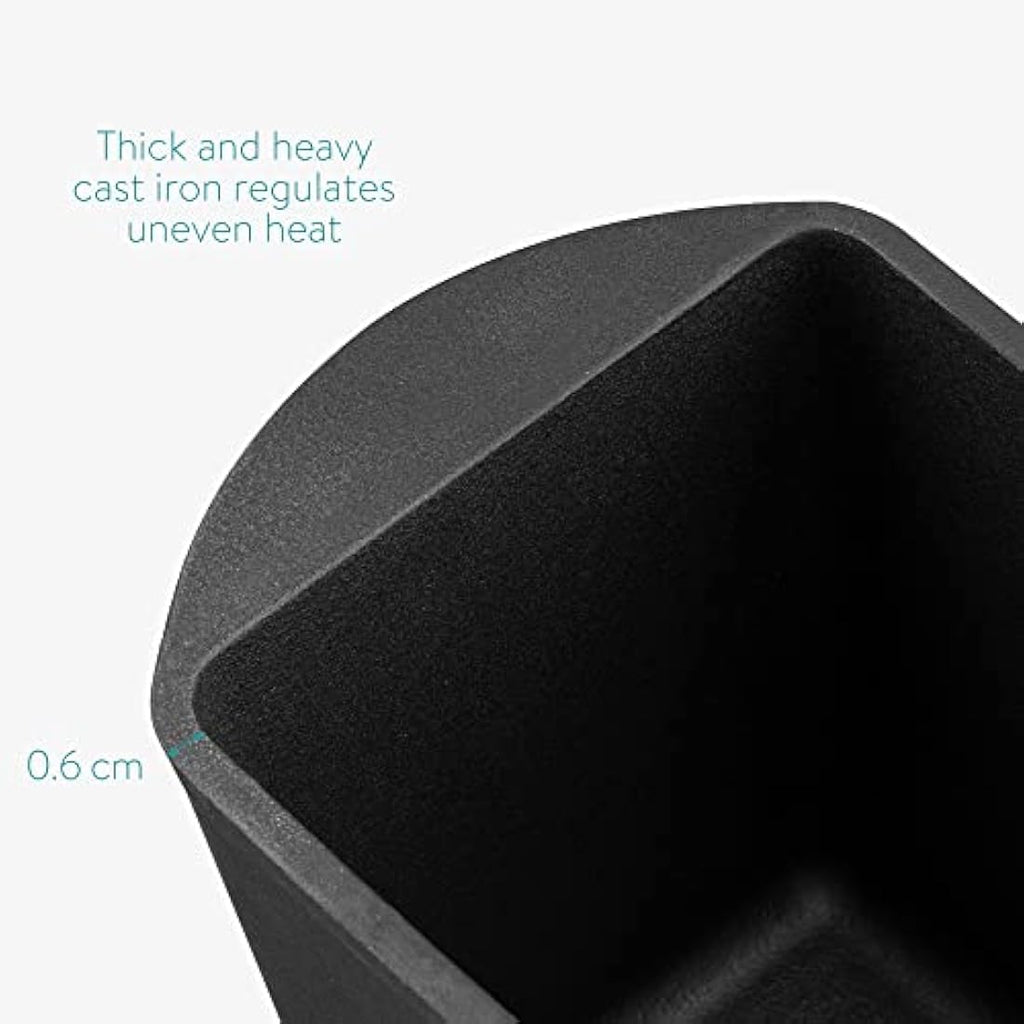 Navaris Cast Iron Bread Loaf Pan with Lid – 34cm Baking Tin for Meatloaf