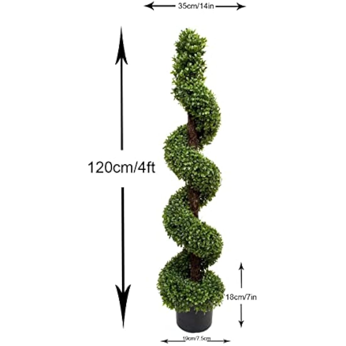 Jolof Store Artificial Boxwood Spiral Trees | UV Stable 4ft Topiary (Set of 2)