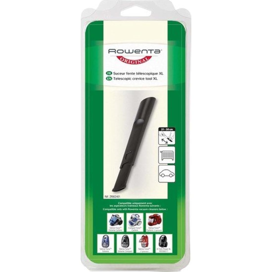 Suceur Télescopique Rowenta – Embout Radiateur et Fentes (21-30 cm)