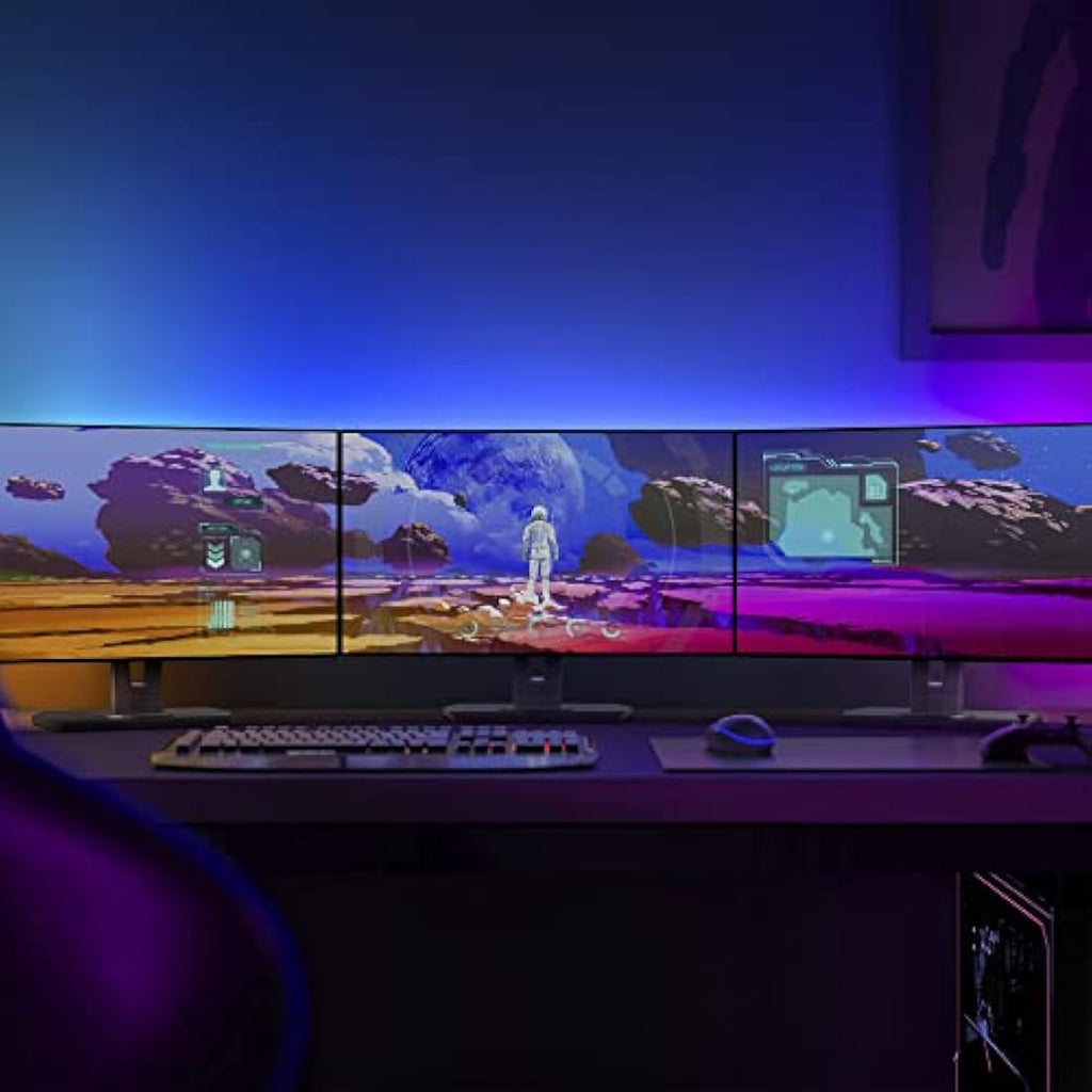Philips Hue Play Gradient PC Lightstrip | Triple 24-27" Monitor Setup