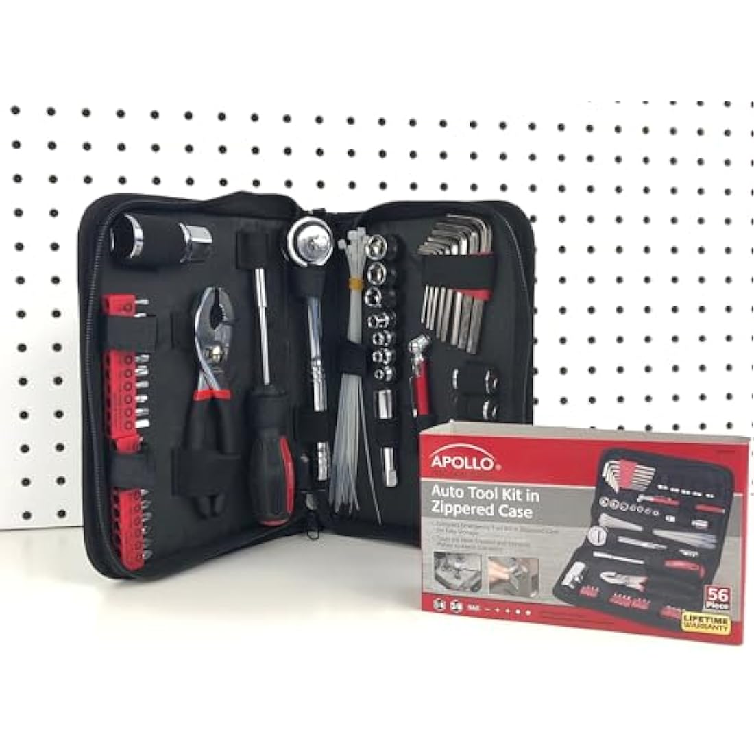 Apollo Tools 56 Piece Metric Auto Tool Set – Compact Car Repair Kit