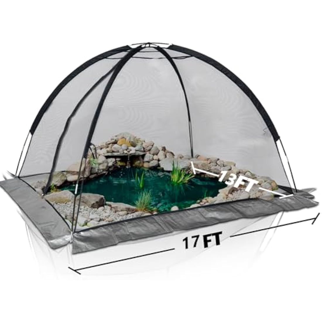 Kapler 17x13FT Pond Cover Netting | Durable Nylon Dome with Zipper
