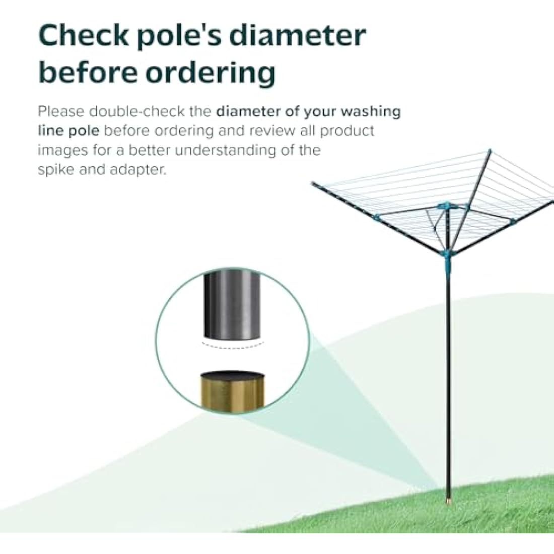 Jolof Store Heavy Duty Washing Line Spike – Galvanized Metal Ground Anchor