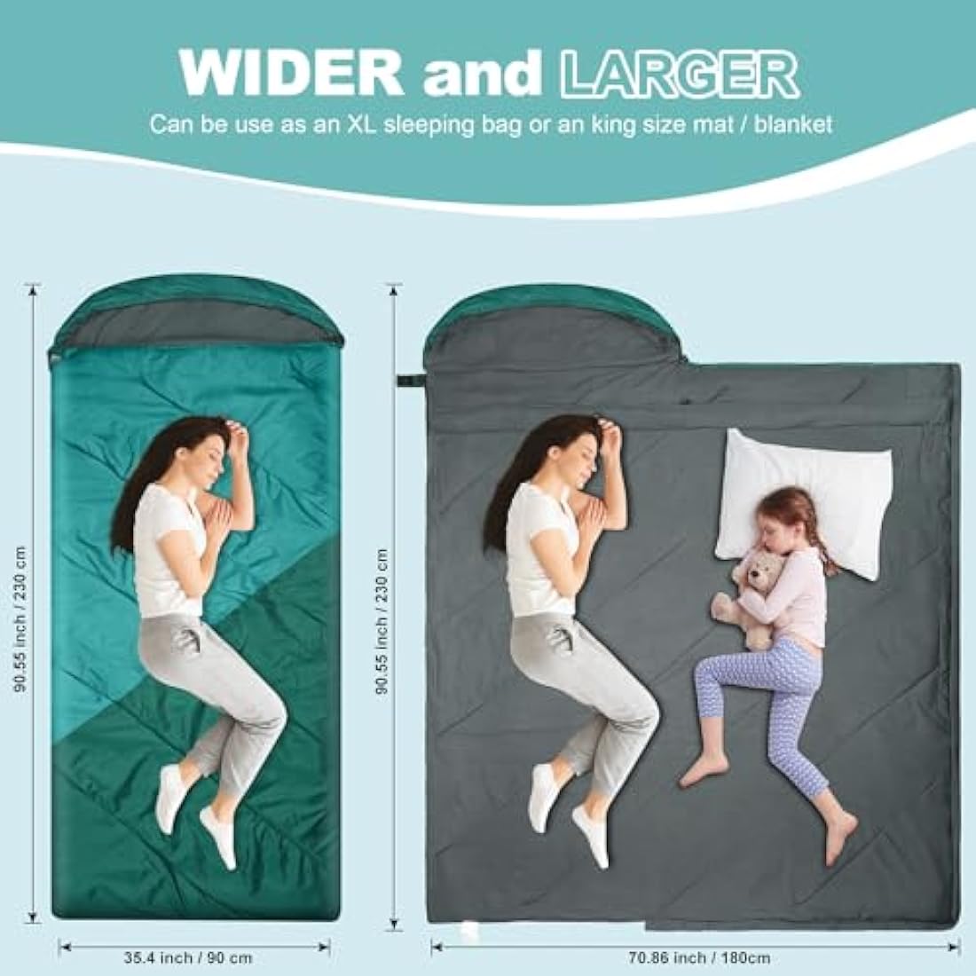 Mcota XL Sleeping Bag | Lightweight Waterproof Mummy Bag for Camping