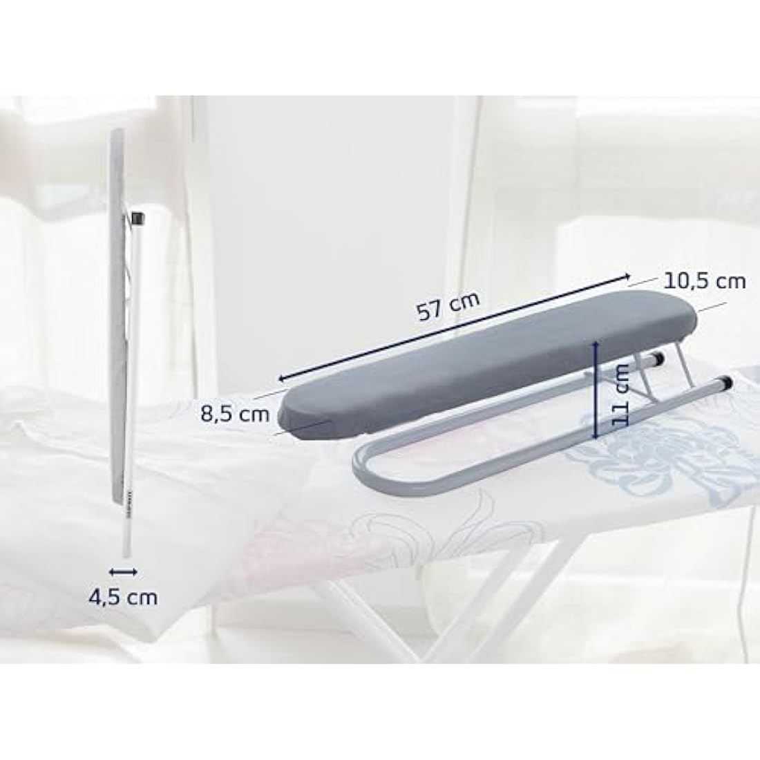 Leifheit Extra Long Sleeve Ironing Board – 57cm Foldable White Board