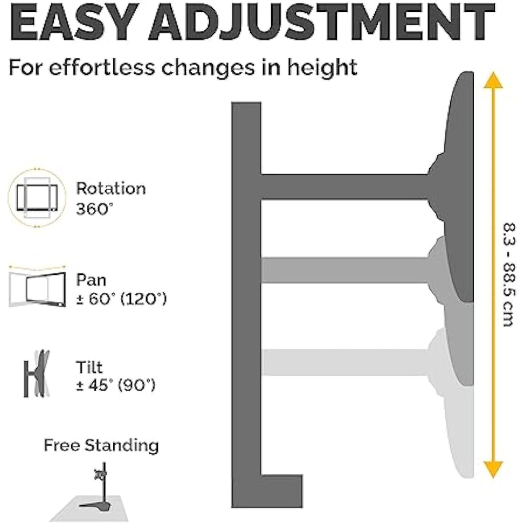 Fellowes Dual Stacking Monitor Arm – Adjustable Freestanding VESA Mount