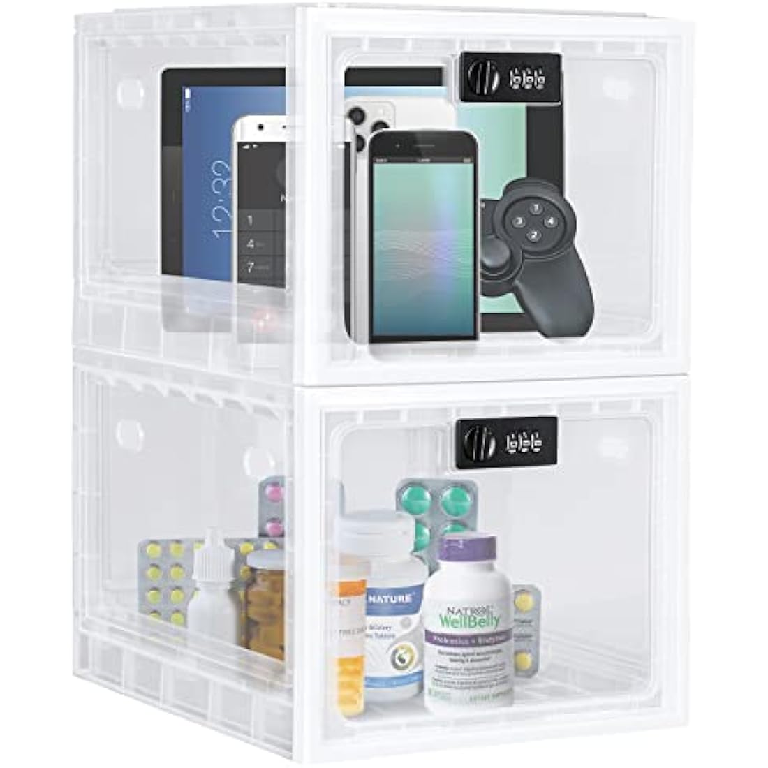Medicine Lock Box – Large Stackable Food Safe Storage Container