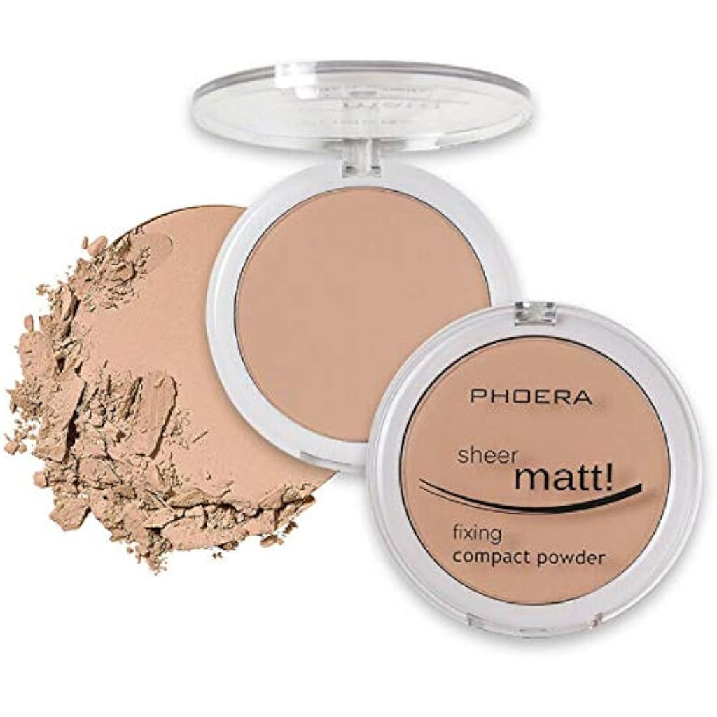 PHOERA Sheer Matte Pressed Powder – Long Lasting Setting Foundation 203 Nude