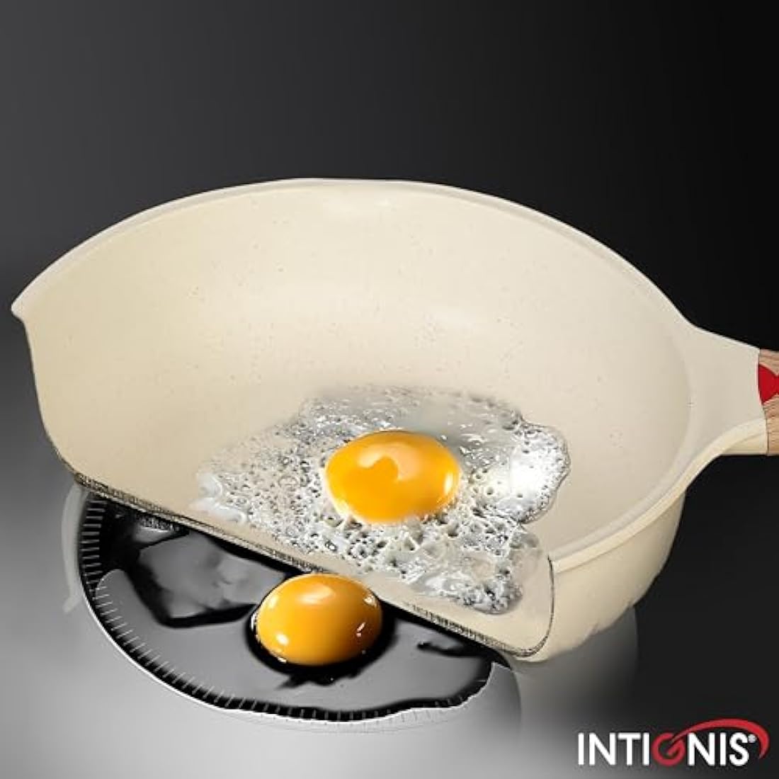 NTIGNIS 28cm Deep Frying Pan with Lid | Non-Stick Induction Skillet