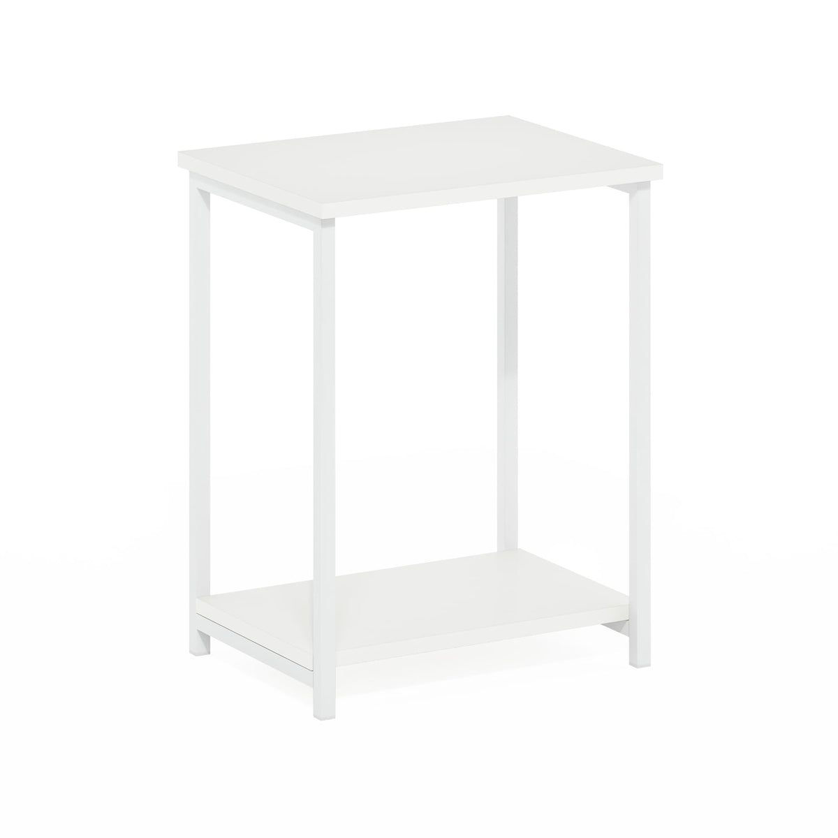 Furinno SIMPLISTIC Side Table, 2-Tier Metal Frame End Table with Open Shelf, Night Stand, Bedside Table, for Living Room, Bedroom, White - image 5