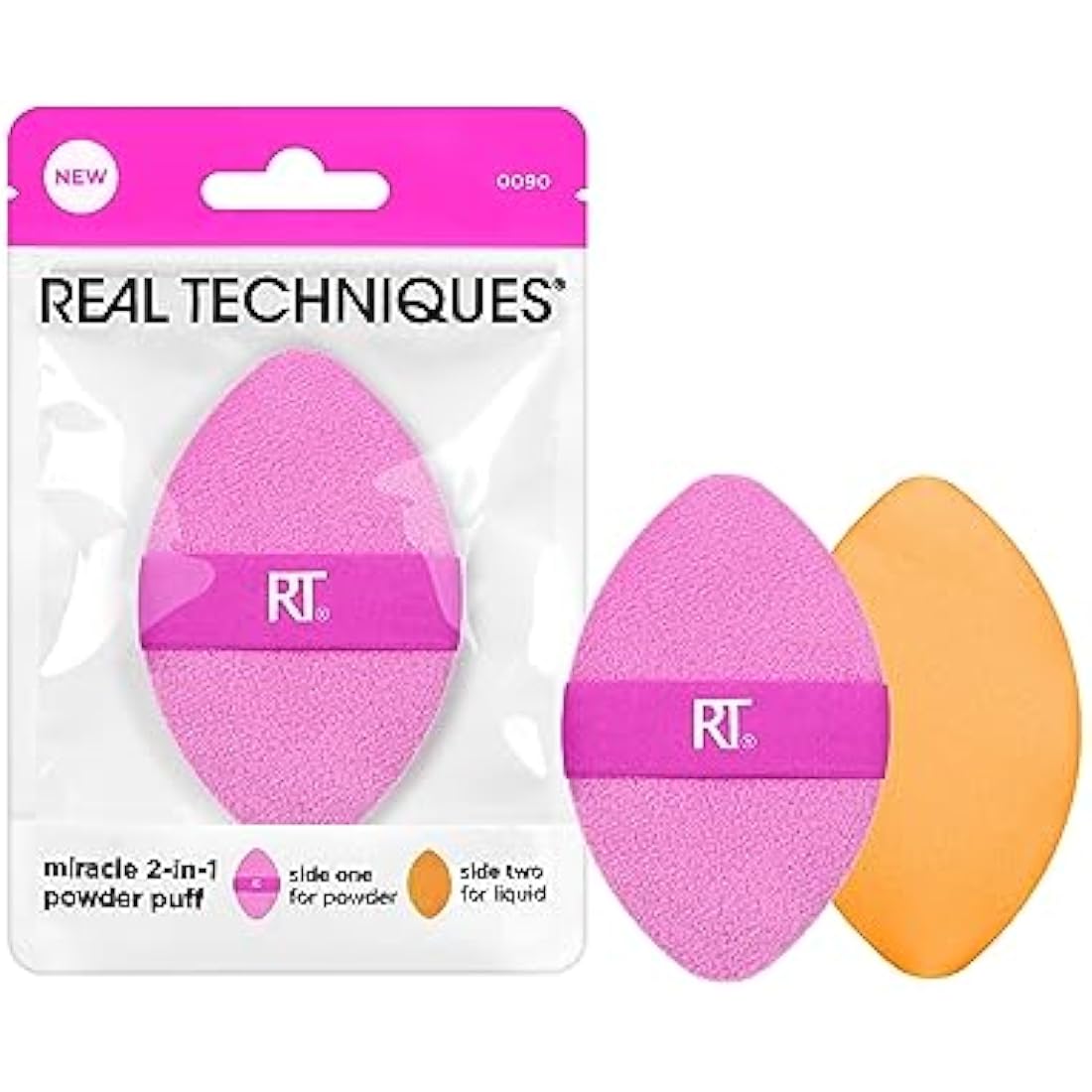 Real Techniques Miracle 2-In-1 Powder Puff | Dual-Sided Makeup Sponge