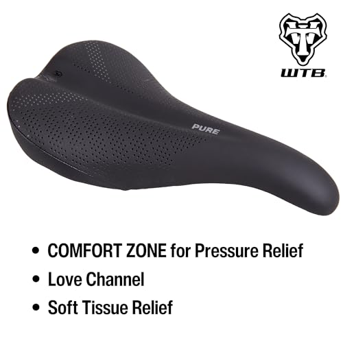 WTB Pure Medium Mountain Bike Saddle – Black Cromoly Rail Gel Seat