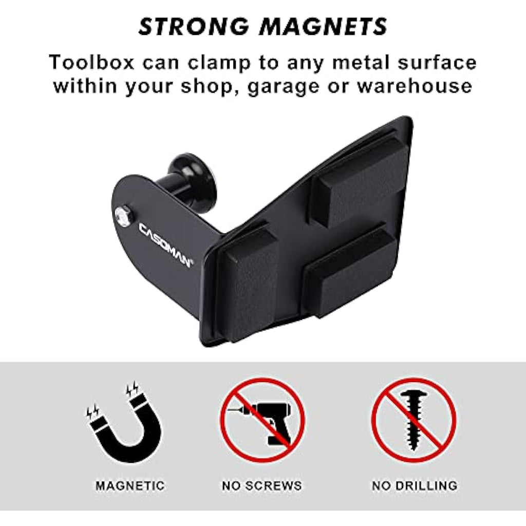 CASOMAN 4-Piece Magnetic Toolbox Shelf & Paper Towel Holder Set