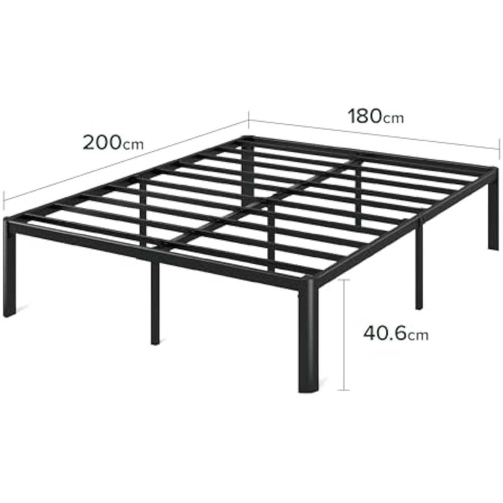 Zinus Van Metal Platform Bed Frame – Super King 180x200cm – Black