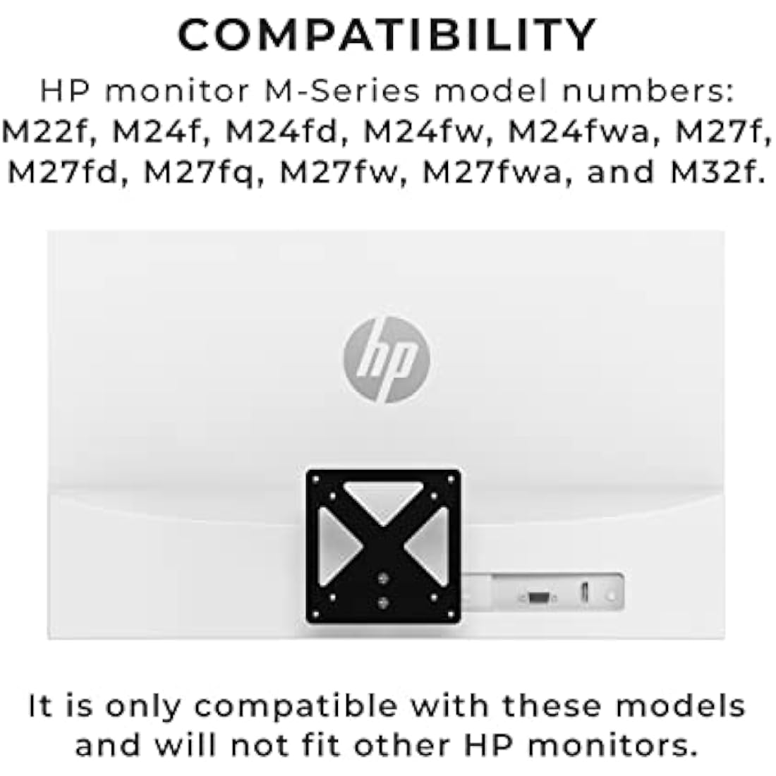 HumanCentric VESA Mount Adapter for HP M-Series and 5-Series Monitors