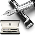 Wordsworth & Black Fountain Pen Set – 18K Gilded Nibs in Black Chrome
