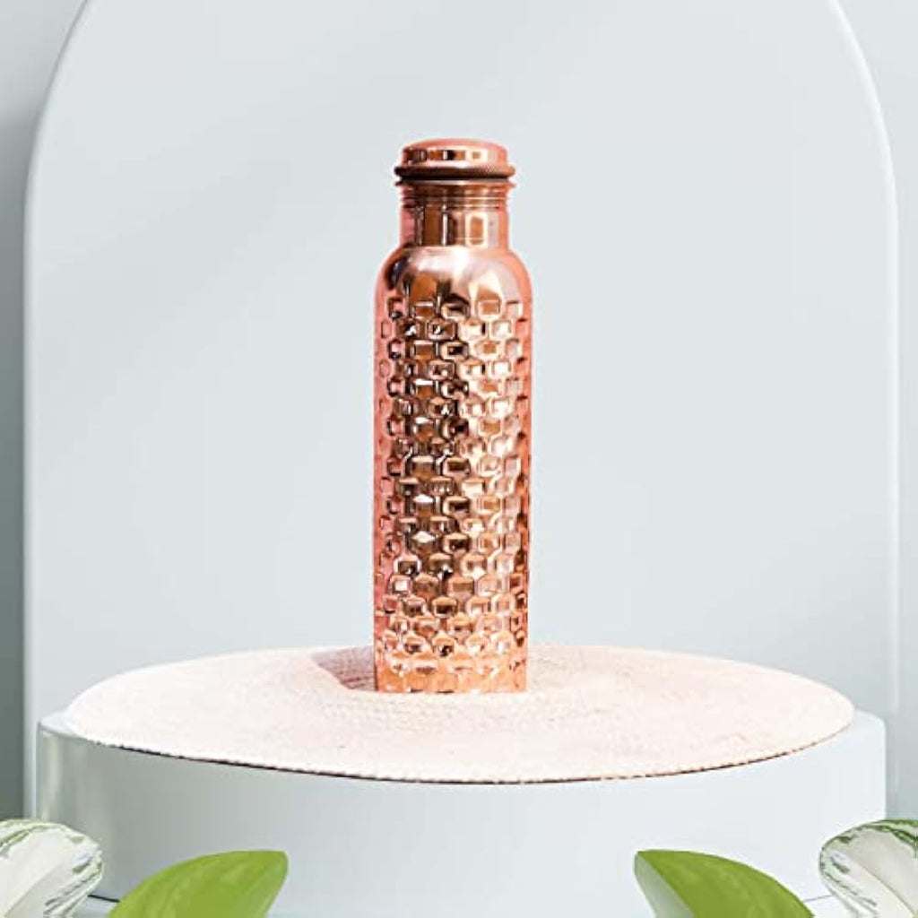 Craft Trade Pure Copper Water Bottle Set - 1L Leak Proof Ayurvedic Design