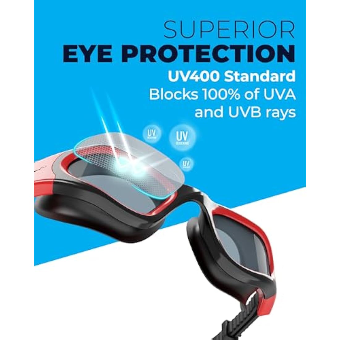 AqtivAqua DX Wide View Swimming Goggles | Anti-Fog UV Protection