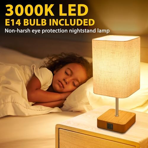 USB Table Lamp – 3-Way Dimmable Touch Control, 2 Pack