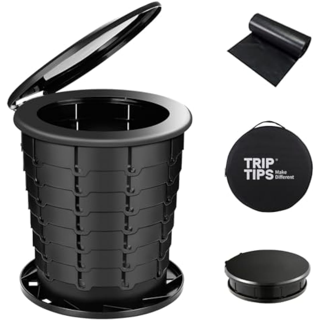 TRIPTIPS Portable Camping Toilet | Retractable Folding Potty, XL Size