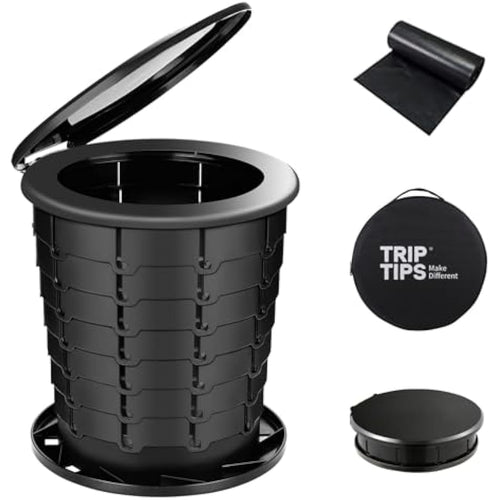 TRIPTIPS Portable Camping Toilet | Retractable Folding Potty, XL Size