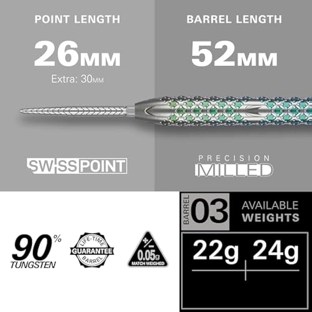 Target Darts Rove 90% Tungsten Steel Tip Set | Swiss Point Professional
