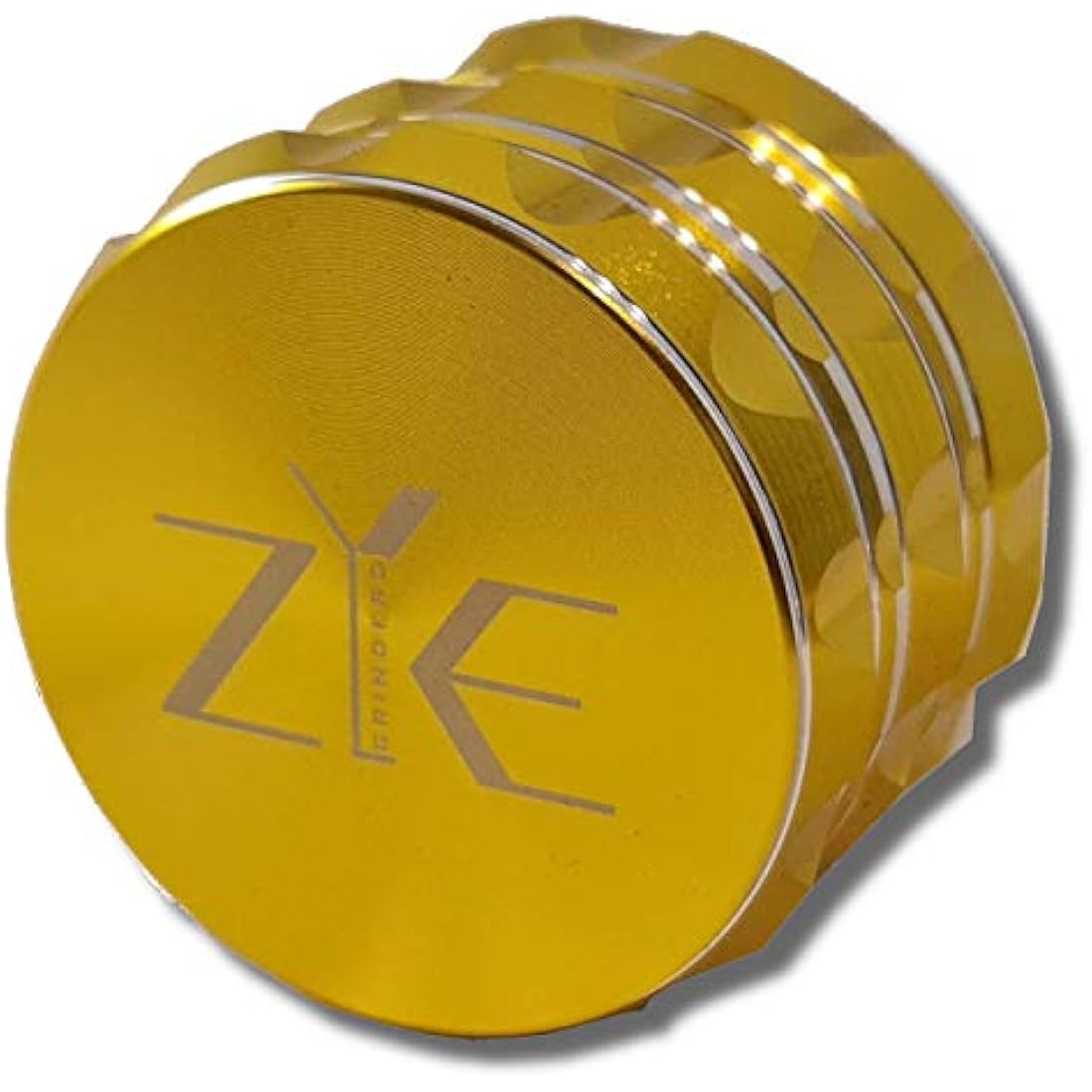 ZYE Herb Grinder – 2.5 Inch 4-Piece Gold Aluminium with Storage Layer