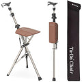 Ta-Da Chair PRO | Adjustable Walking Stick with Seat – Brown