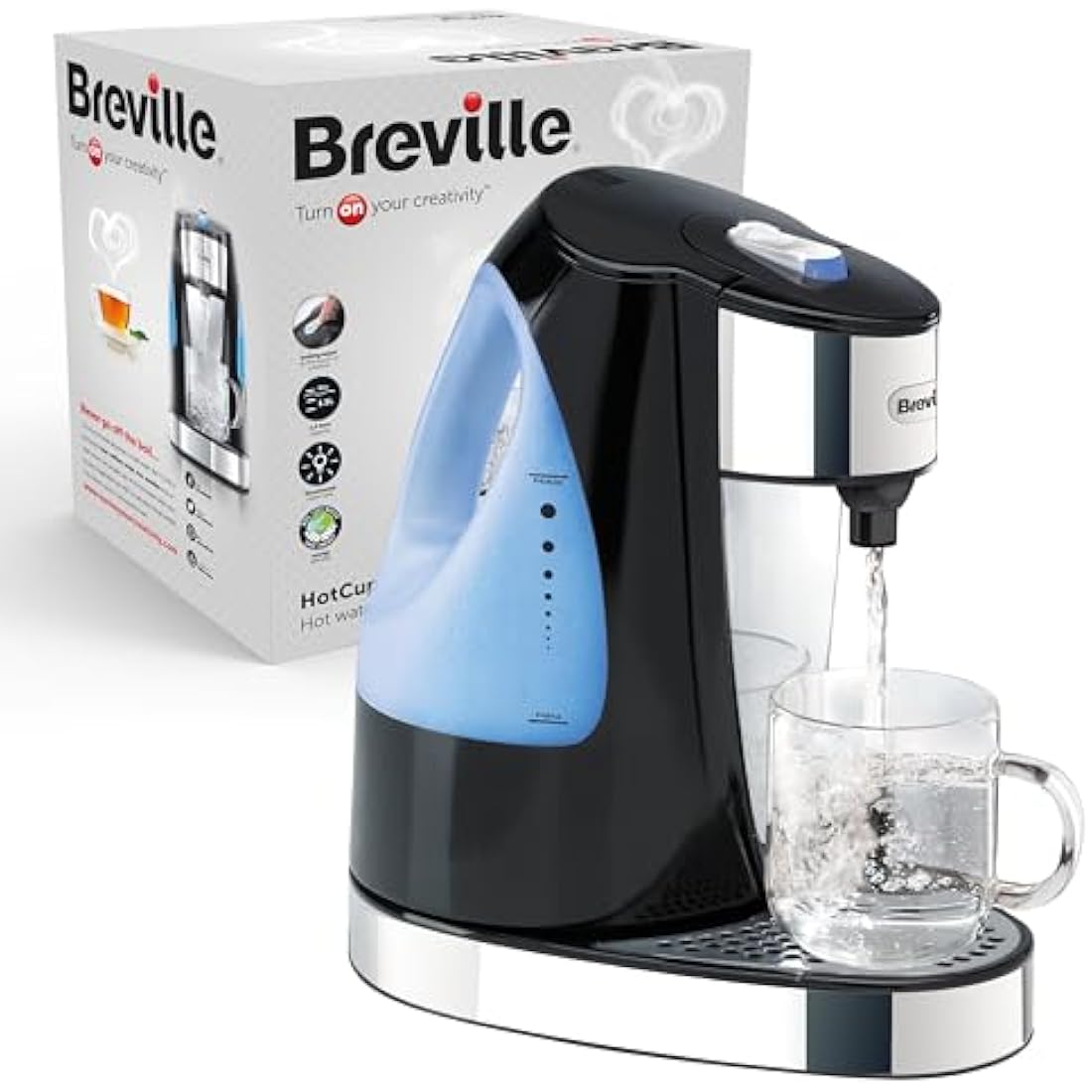 Breville HotCup Hot Water Dispenser | 1.5L Fast Boil | Gloss Black