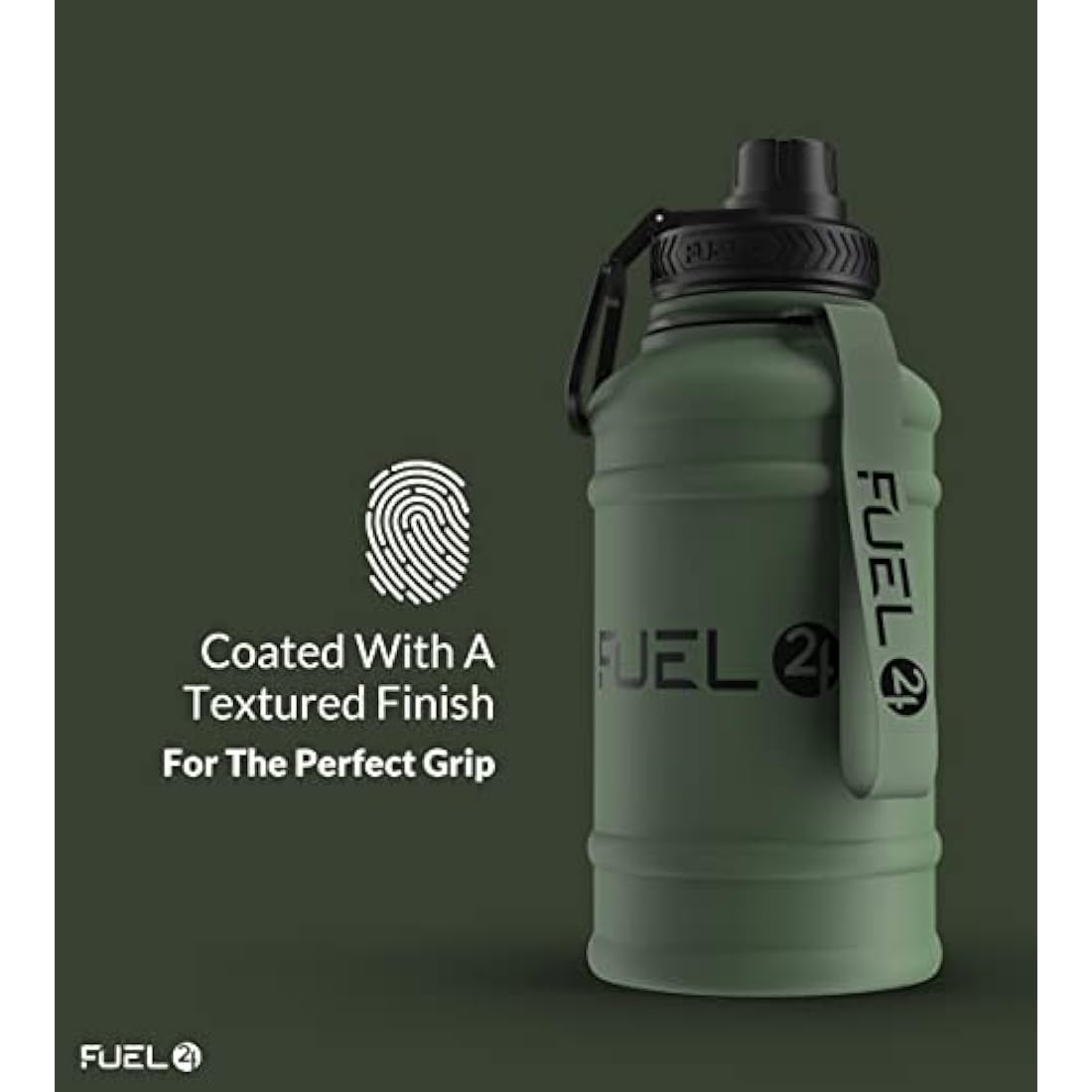 Fuel24 Stainless Steel Water Bottle – 1.3L/2.2L Leakproof Gym Jug