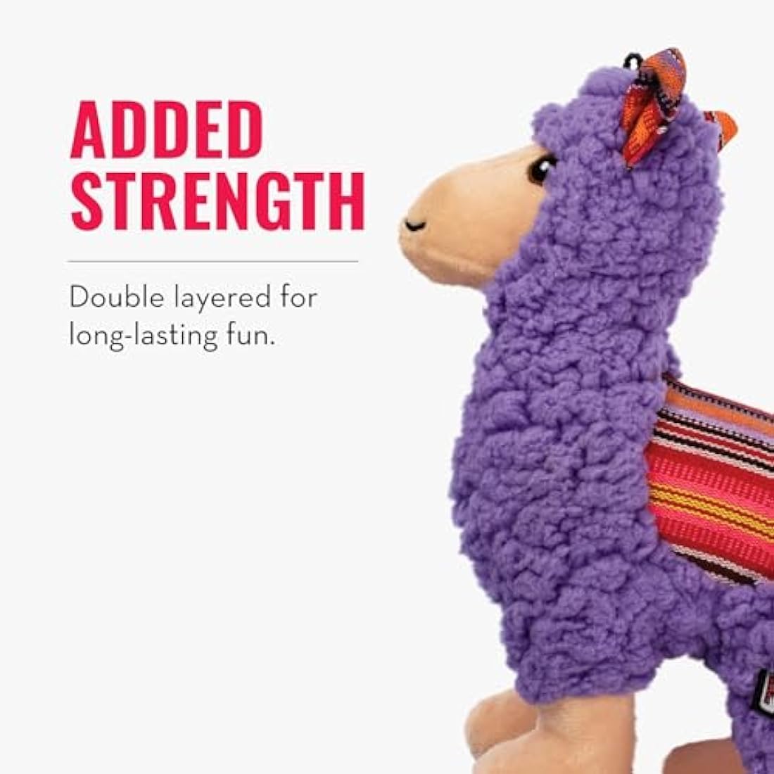 KONG Sherps Llama Squeaky Plush Dog Toy – Soft Indoor Play – Medium