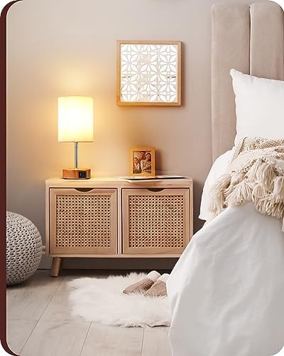 EDISHINE Touch Bedside Lamps Set of 2 | 3-Way Dimmable with USB Ports
